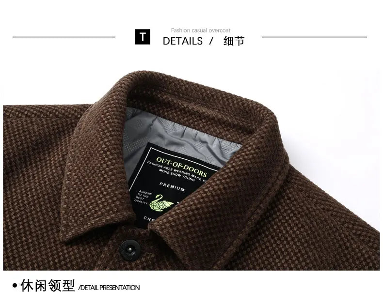 Men's Thick Casual Coat High Quality Lapel Trend Spring Autumn Jacket 2025 New Middle-aged Dad Wear Top All