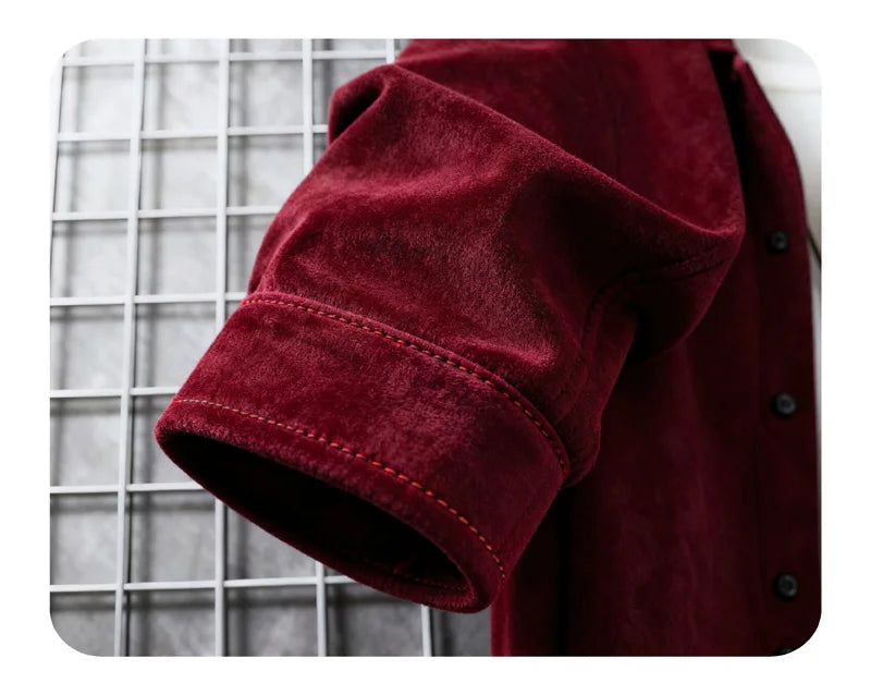 Polyester Brushed Short Jacket for Men, Lapel Button-Down Pocket Coat, Comfortable Casual Autumn Winter Office Business Wear