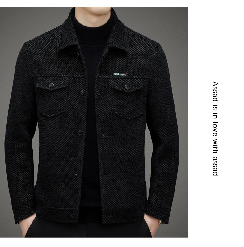 Men's Thick Casual Coat High Quality Lapel Trend Spring Autumn Jacket 2025 New Middle-aged Dad Wear Top All