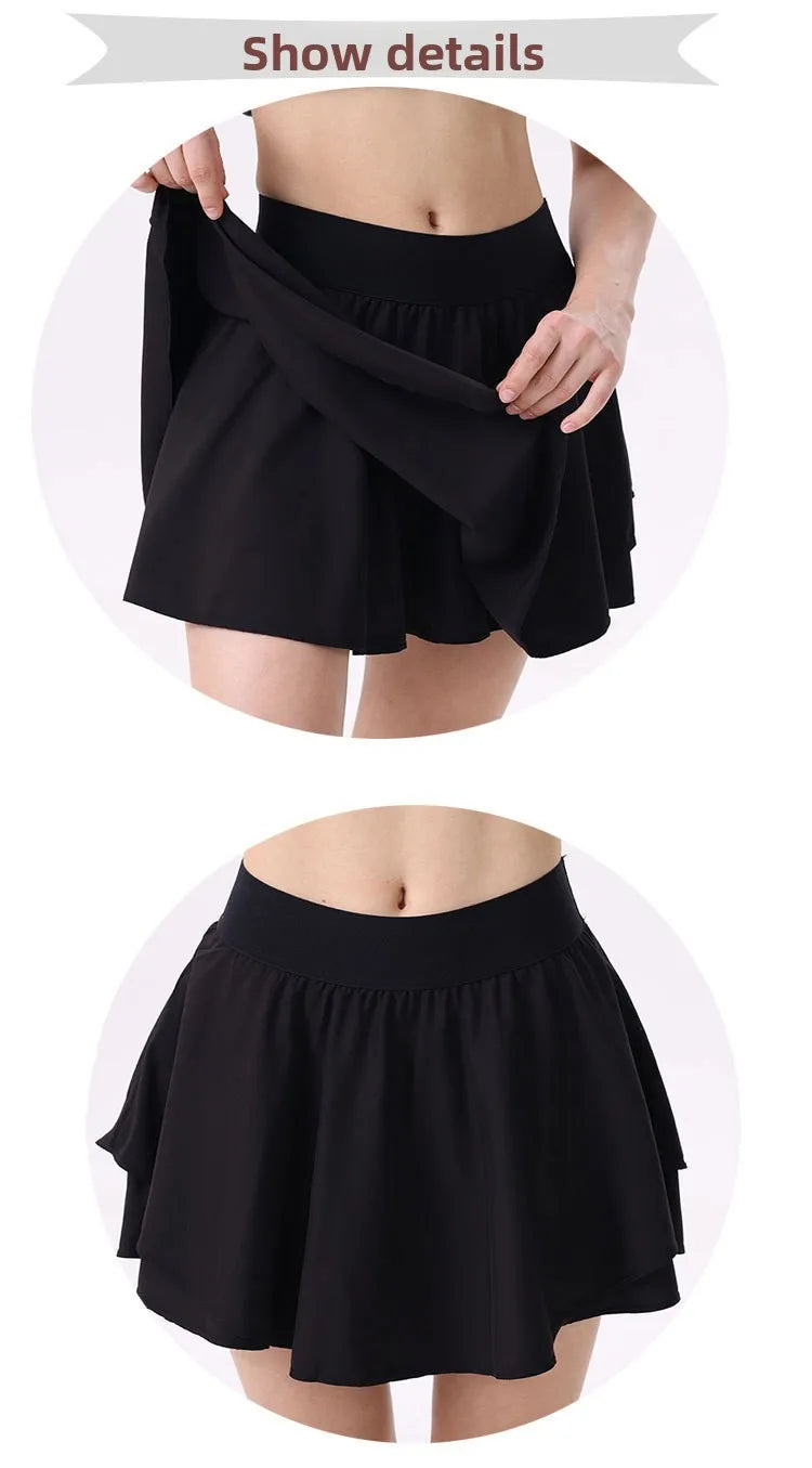 High-Waist Extended Tennis Short Skirt for Women Anti-Light Casual Sports Mini Skirt Double Layer Design Sporty And Stylish