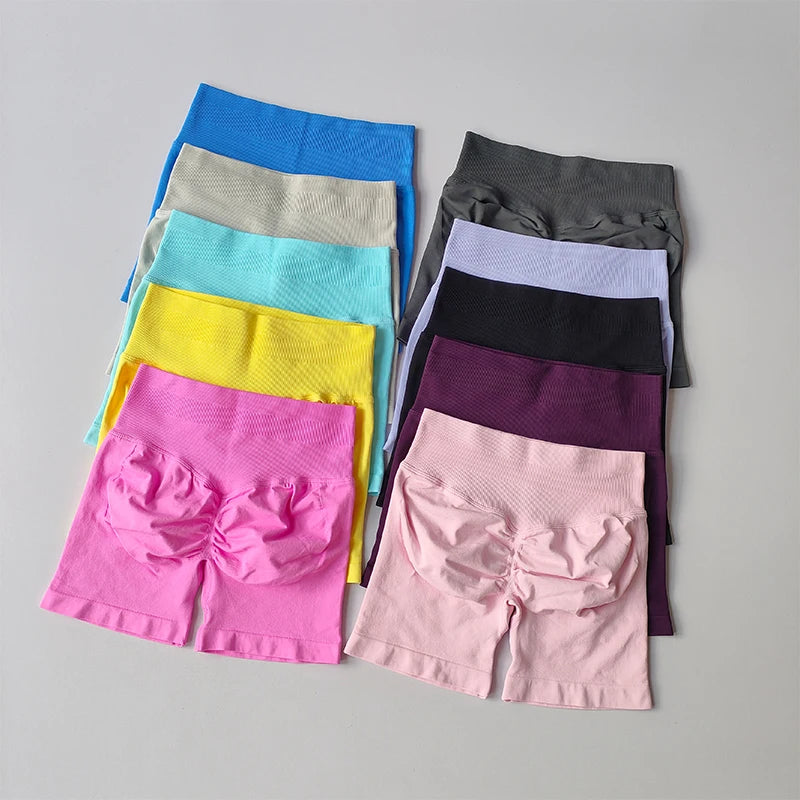 High-waisted Yoga Pants Fitness Pants Summer High Elasticity Thigh Training Peach Buttock Lifting Exercise Three-point Shorts