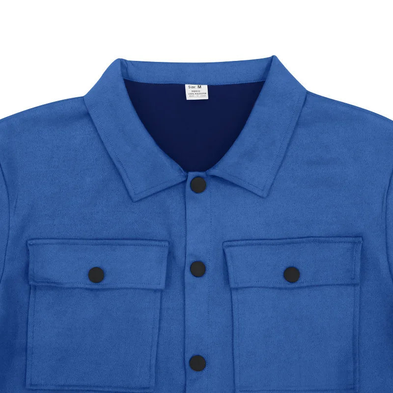 Party Men's Jacket and Pants Sets Pocket Overalls Male Fashion Suit Solid Color Autumn Winter Streetwear Tracksuit 2 Piece Set