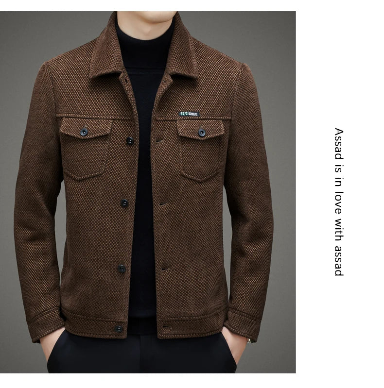 Men's Thick Casual Coat High Quality Lapel Trend Spring Autumn Jacket 2025 New Middle-aged Dad Wear Top All