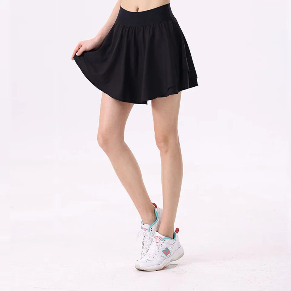 High-Waist Extended Tennis Short Skirt for Women Anti-Light Casual Sports Mini Skirt Double Layer Design Sporty And Stylish