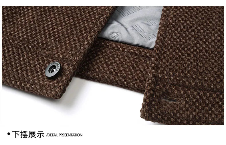 Men's Thick Casual Coat High Quality Lapel Trend Spring Autumn Jacket 2025 New Middle-aged Dad Wear Top All