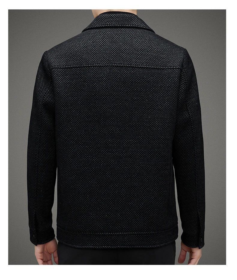 Men's Thick Casual Coat High Quality Lapel Trend Spring Autumn Jacket 2025 New Middle-aged Dad Wear Top All