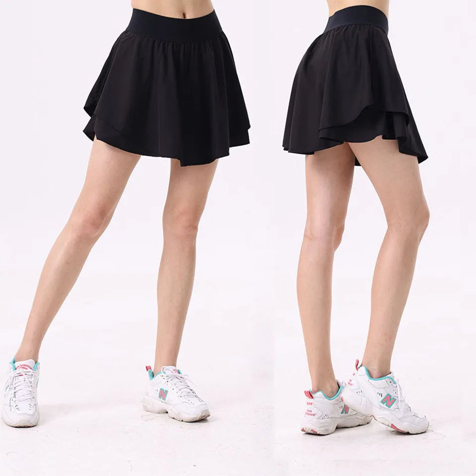 High-Waist Extended Tennis Short Skirt for Women Anti-Light Casual Sports Mini Skirt Double Layer Design Sporty And Stylish