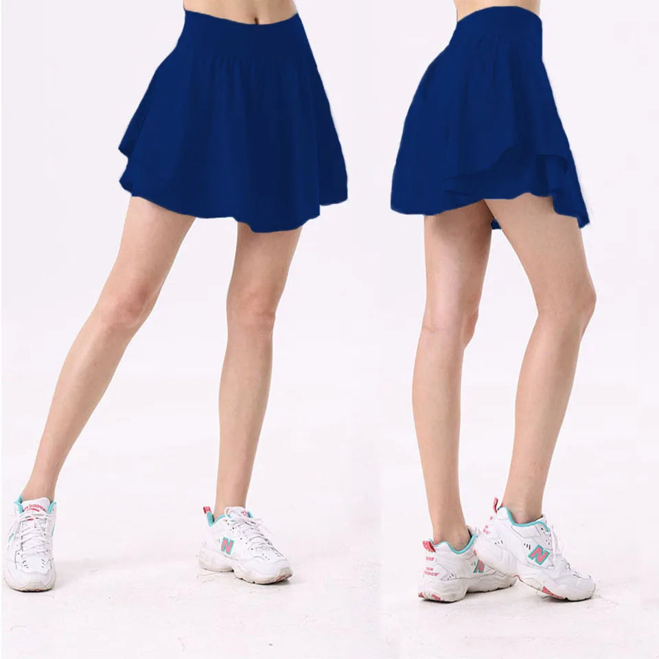 High-Waist Extended Tennis Short Skirt for Women Anti-Light Casual Sports Mini Skirt Double Layer Design Sporty And Stylish
