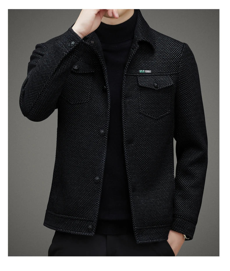 Men's Thick Casual Coat High Quality Lapel Trend Spring Autumn Jacket 2025 New Middle-aged Dad Wear Top All