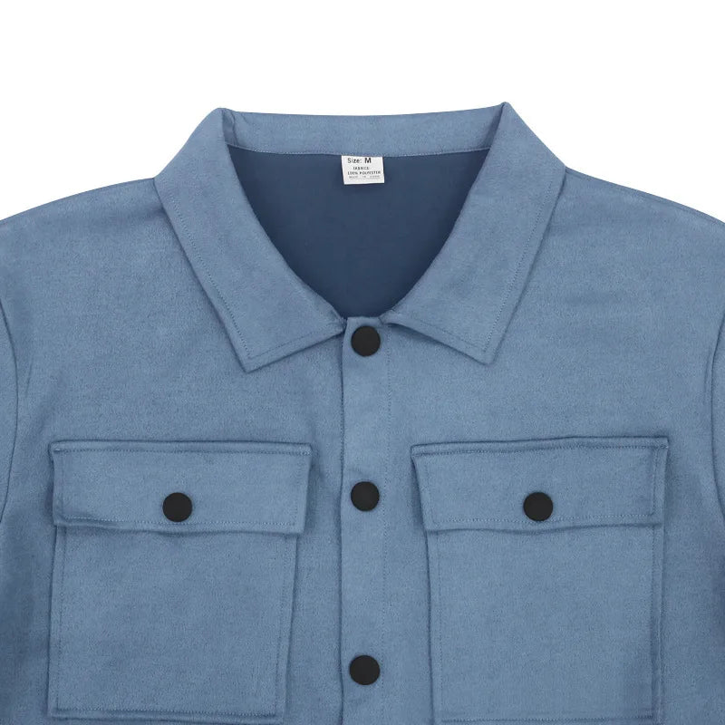 Party Men's Jacket and Pants Sets Pocket Overalls Male Fashion Suit Solid Color Autumn Winter Streetwear Tracksuit 2 Piece Set