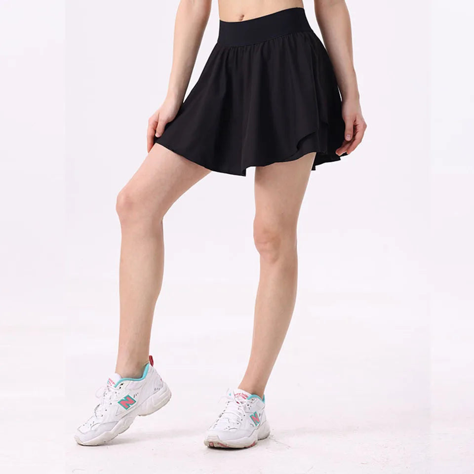 High-Waist Extended Tennis Short Skirt for Women Anti-Light Casual Sports Mini Skirt Double Layer Design Sporty And Stylish