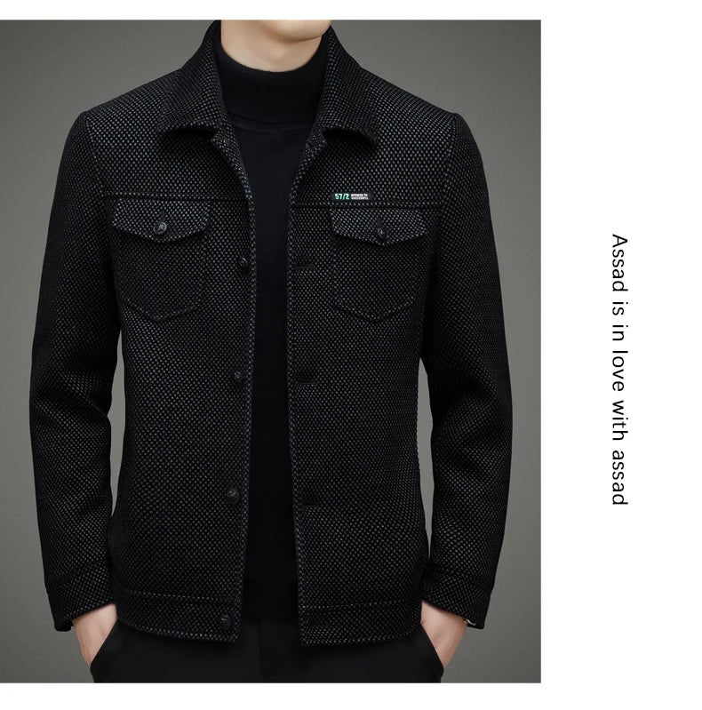 Men's Thick Casual Coat High Quality Lapel Trend Spring Autumn Jacket 2025 New Middle-aged Dad Wear Top All