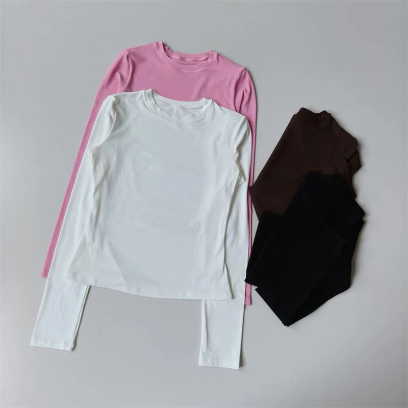 Seamless Sports Long Sleeved Shirts Women Casual Outdoor Top Gym Fitness Wear T-shirt Yoga Shirt Push Up Workout Clothes Women