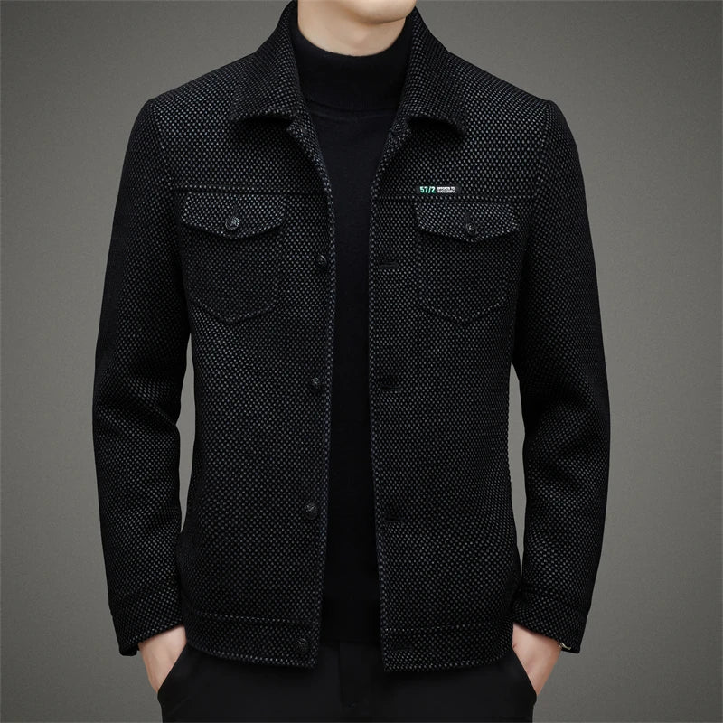 Men's Thick Casual Coat High Quality Lapel Trend Spring Autumn Jacket 2025 New Middle-aged Dad Wear Top All